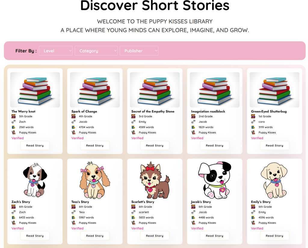 Puppy Kisses Short Story Library
