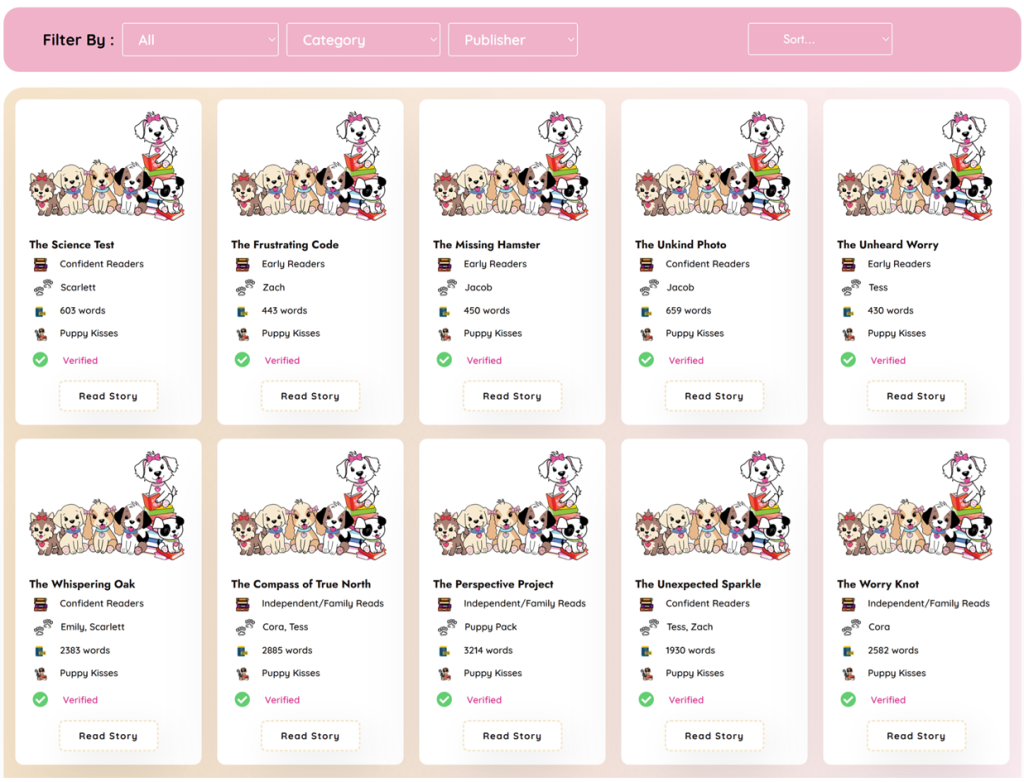 Puppy Kisses Short Story Library example