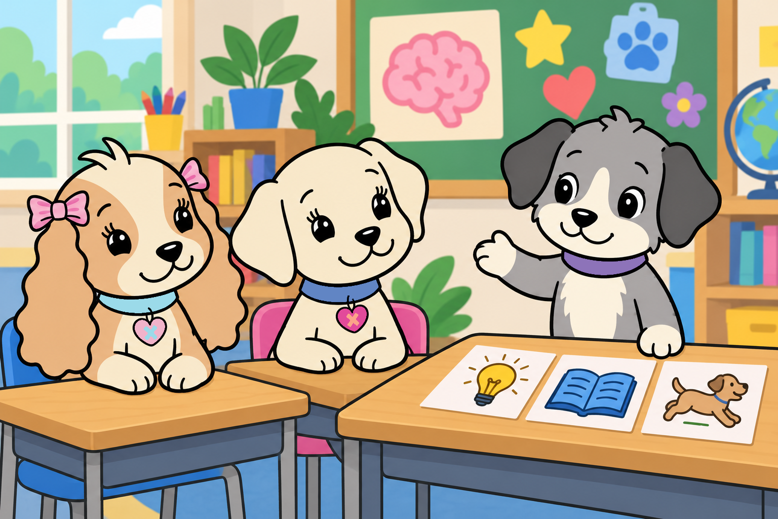 Leo shares ideas at a classroom discussion while Tess and Emily listen.