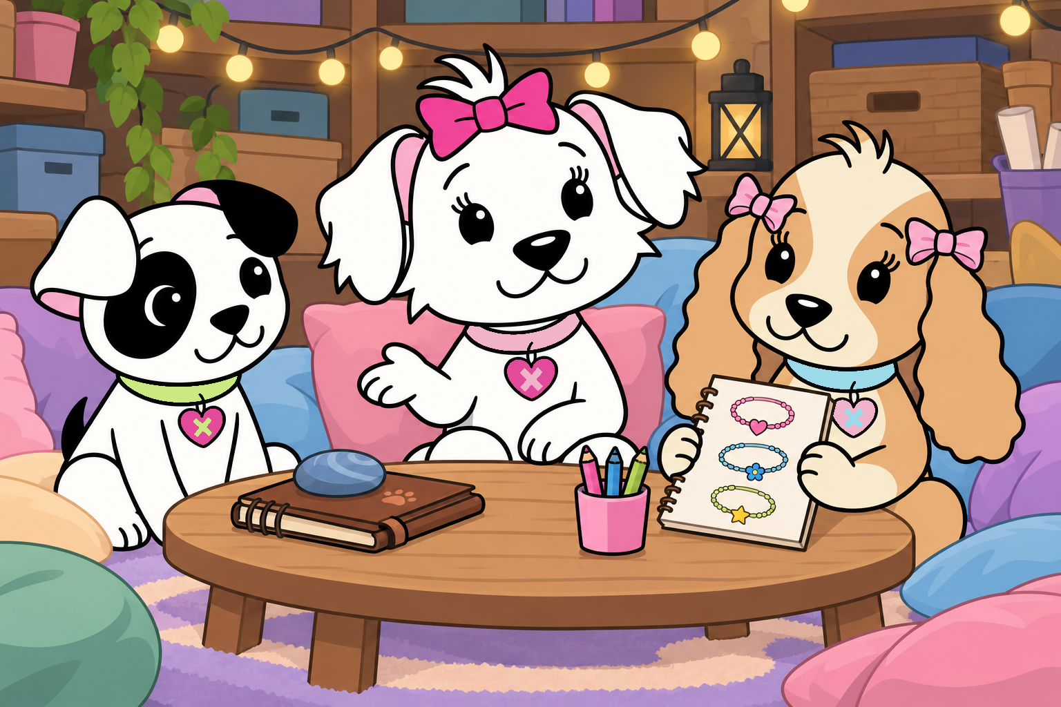 Cora, Jacob and Tess share a thoughtful conversation in their cozy study corner.