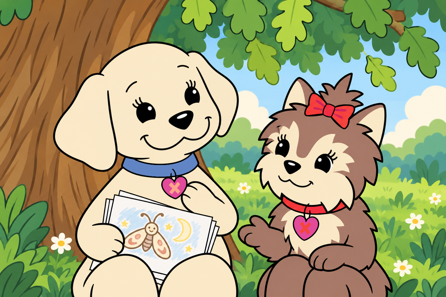 Emily and Scarlett share a hopeful conversation beneath the oak as Emily begins to trust her own courage.
